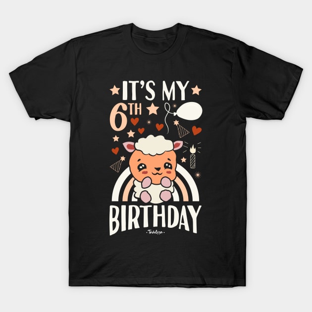 It's My 6th Birthday Sheep T-Shirt by Tesszero